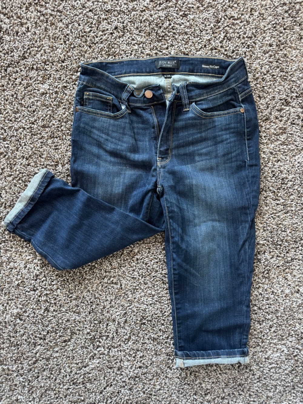 Judy Blue Dark Blue Skinny Fit Capris